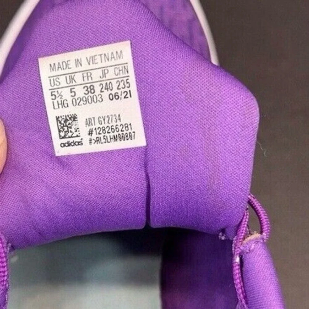 Adidas Running Shoes Womens Size 5.5 Purple Lightweight Athletic Sneakers GY2734